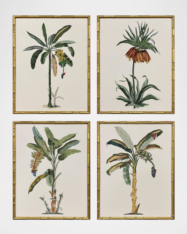 "Contemporary Palm I" Framed Giclees, Set of 4